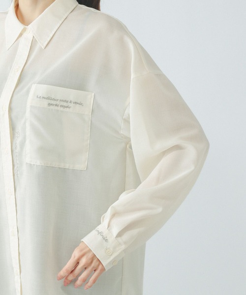 GLOBAL WORK(グローバルワーク)の「レタード刺繍シャツ/494039(シャツ/ブラウス・レディース・ホワイト/ストライプ・LARGE/MEDIUM)」の19枚目の写真
