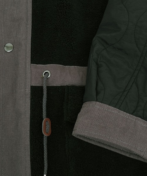 チチカカ（チチカカ）の「ボア×キルトリバーシブルコート（モッズコート・レディース・アイボリー/グレー/ブラック・FREE）」の10枚目の写真