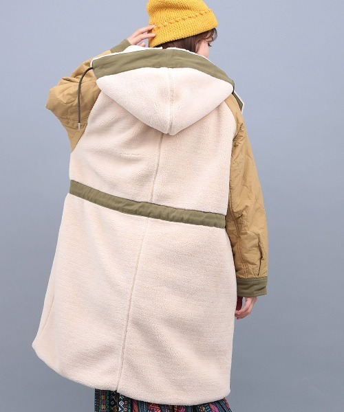 チチカカ（チチカカ）の「ボア×キルトリバーシブルコート（モッズコート・レディース・アイボリー/グレー/ブラック・FREE）」の14枚目の写真