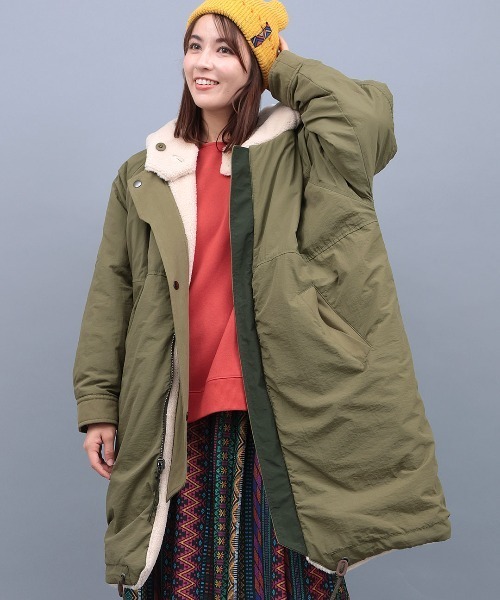 チチカカ（チチカカ）の「ボア×キルトリバーシブルコート（モッズコート・レディース・アイボリー/グレー/ブラック・FREE）」の16枚目の写真