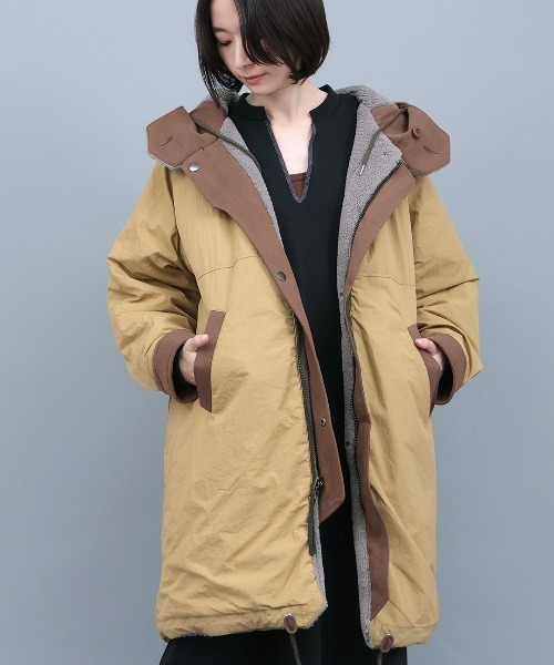 チチカカ（チチカカ）の「ボア×キルトリバーシブルコート（モッズコート・レディース・アイボリー/グレー/ブラック・FREE）」の18枚目の写真