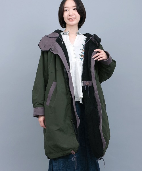 チチカカ（チチカカ）の「ボア×キルトリバーシブルコート（モッズコート・レディース・アイボリー/グレー/ブラック・FREE）」の21枚目の写真