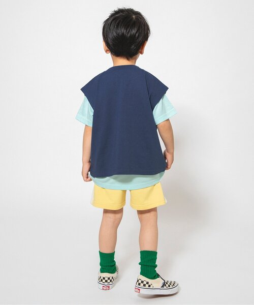 BREEZE(ブリーズ)の「【WEB限定/2Pセット】ボーダー半袖Tシャツ_ジュニア対応(Tシャツ/カットソー・キッズ・オフホワイト/ネイビー/レッド・110/100/90/80/140/130/120)」の6枚目の写真