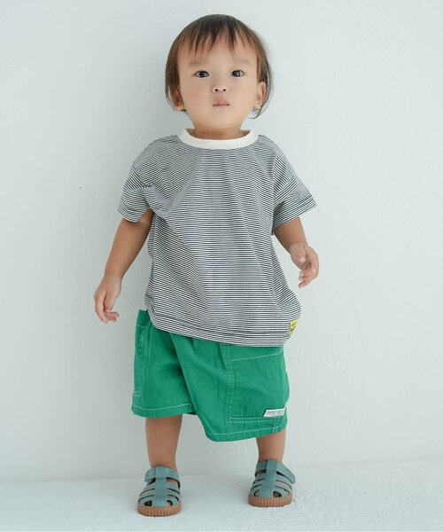 BREEZE(ブリーズ)の「【WEB限定/2Pセット】ボーダー半袖Tシャツ_ジュニア対応(Tシャツ/カットソー・キッズ・オフホワイト/ネイビー/レッド・110/100/90/80/140/130/120)」の14枚目の写真