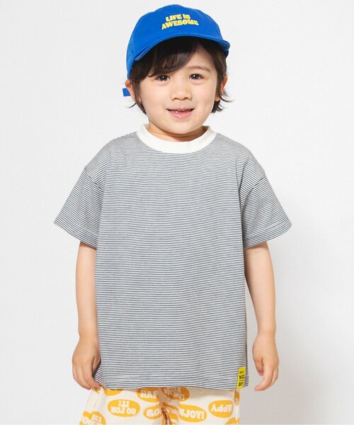 BREEZE(ブリーズ)の「【WEB限定/2Pセット】ボーダー半袖Tシャツ_ジュニア対応(Tシャツ/カットソー・キッズ・オフホワイト/ネイビー/レッド・110/100/90/80/140/130/120)」の4枚目の写真