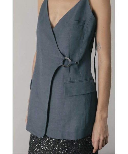 CINOH(チノ)の「LINEN GILET(ベスト・レディース・ベージュ/グレー・36/38)」の15枚目の写真