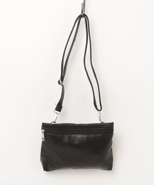 2WAY フェイクレザーメッセンジャーバッグ / ハンドバック