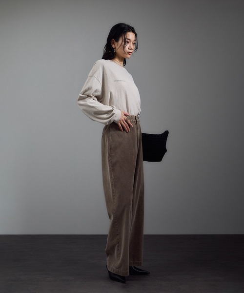 SALON adam et rope'(サロン アダム エ ロペ)の「フェードコーデュロイパンツ / セットアップ対応(その他パンツ・レディース・ピンク/ブラウン/チャコールグレー・M/S)」の21枚目の写真