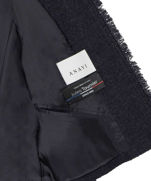 ANAYI(アナイ)の「ネイビーツイードクルージャケット〈セットアップ対応商品〉(ノーカラージャケット・レディース・ネイビー・36)」の16枚目の写真