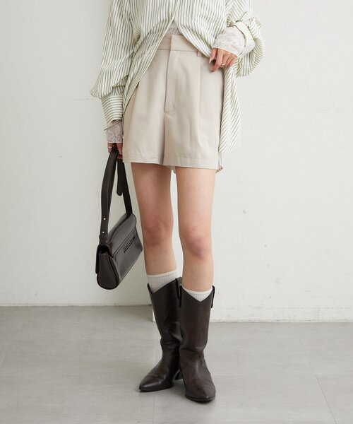 mystic（ミスティック）の「シンプルショートパンツ（その他パンツ・レディース・ブラック/アイボリー・2/1）」の6枚目の写真