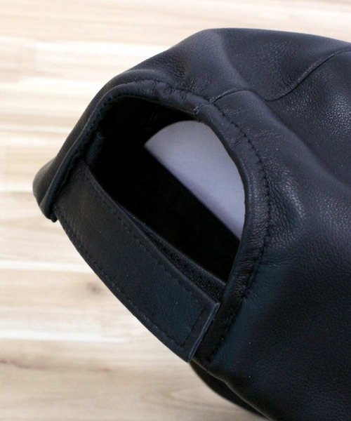 schott（ショット）の「LEATHER B.B CAP（キャップ・メンズ・ブラック・FREE）」の6枚目の写真