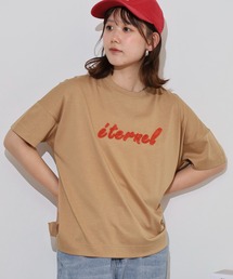 BRODIAEA 配色パイルロゴ半袖Tシャツ
