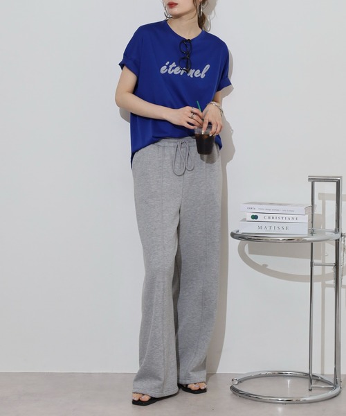 BRODIAEA(ブローディア)の「BRODIAEA 配色パイルロゴ半袖Tシャツ(Tシャツ/カットソー・レディース・ロイヤルブルー/ベージュ/オフホワイト/ネイビー・40)」の20枚目の写真