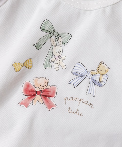 panpantutu(パンパンチュチュ)の「リボン&フレンズトップス(半袖)(Tシャツ/カットソー・キッズ・ライトブルー/ホワイト/ネイビー・100cm/90cm/110cm/120cm/130cm/80cm/140cm)」の5枚目の写真