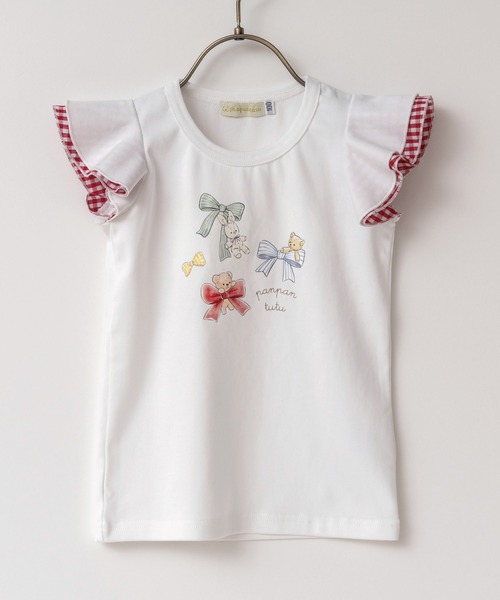 panpantutu(パンパンチュチュ)の「リボン&フレンズトップス(半袖)(Tシャツ/カットソー・キッズ・ライトブルー/ホワイト/ネイビー・100cm/90cm/110cm/120cm/130cm/80cm/140cm)」の4枚目の写真