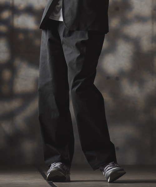 GLIMCLAP(グリムクラップ)の「mp13870-Wide-leg trousers-stretch chino cloth- チノパンツ(チノパンツ・メンズ・チャコール/ベージュ/ブラック・S/M/L)」の3枚目の写真