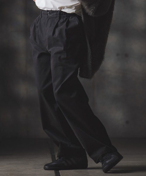 GLIMCLAP(グリムクラップ)の「mp13870-Wide-leg trousers-stretch chino cloth- チノパンツ(チノパンツ・メンズ・チャコール/ベージュ/ブラック・S/M/L)」の5枚目の写真