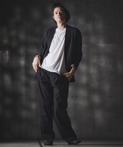 GLIMCLAP(グリムクラップ)の「mp13870-Wide-leg trousers-stretch chino cloth- チノパンツ(チノパンツ・メンズ・チャコール/ベージュ/ブラック・S/M/L)」の9枚目の写真