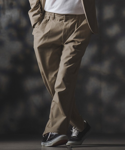 GLIMCLAP(グリムクラップ)の「mp13870-Wide-leg trousers-stretch chino cloth- チノパンツ(チノパンツ・メンズ・チャコール/ベージュ/ブラック・S/M/L)」の10枚目の写真