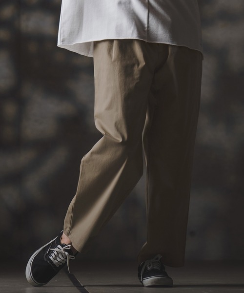 GLIMCLAP(グリムクラップ)の「mp13870-Wide-leg trousers-stretch chino cloth- チノパンツ(チノパンツ・メンズ・チャコール/ベージュ/ブラック・S/M/L)」の11枚目の写真