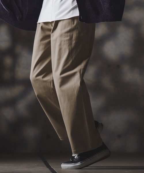 GLIMCLAP(グリムクラップ)の「mp13870-Wide-leg trousers-stretch chino cloth- チノパンツ(チノパンツ・メンズ・チャコール/ベージュ/ブラック・S/M/L)」の12枚目の写真