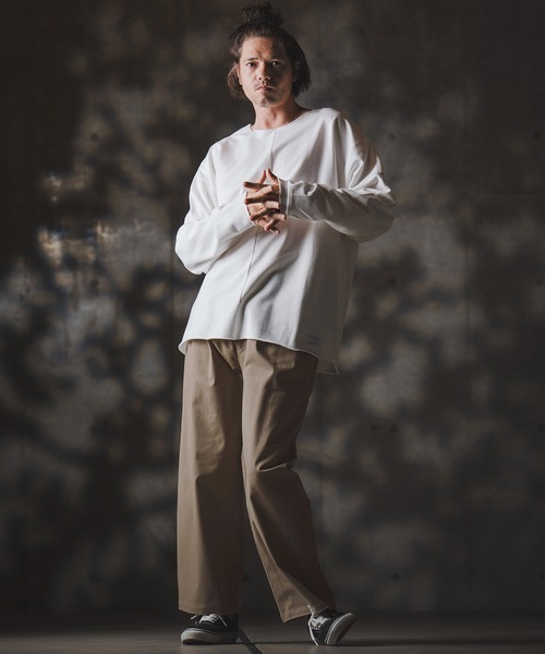 GLIMCLAP(グリムクラップ)の「mp13870-Wide-leg trousers-stretch chino cloth- チノパンツ(チノパンツ・メンズ・チャコール/ベージュ/ブラック・S/M/L)」の13枚目の写真