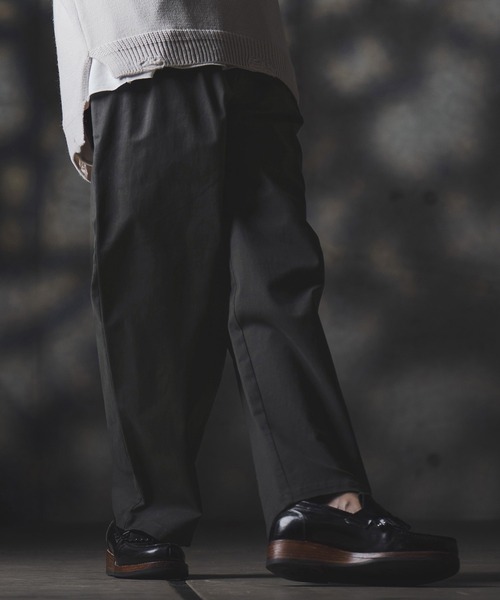 GLIMCLAP(グリムクラップ)の「mp13870-Wide-leg trousers-stretch chino cloth- チノパンツ(チノパンツ・メンズ・チャコール/ベージュ/ブラック・S/M/L)」の15枚目の写真