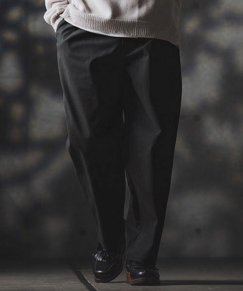 GLIMCLAP(グリムクラップ)の「mp13870-Wide-leg trousers-stretch chino cloth- チノパンツ(チノパンツ・メンズ・チャコール/ベージュ/ブラック・S/M/L)」の16枚目の写真