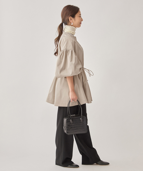 VERMEIL par iena（ヴェルメイユパーイエナ）の「《追加》ノーカラーギャザーZIPブルゾン（その他アウター・レディース・ブラック/ベージュ/ネイビー・FREE）」の15枚目の写真