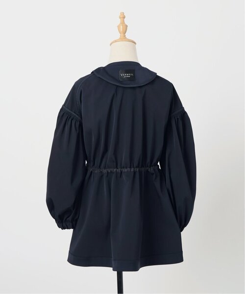 VERMEIL par iena ノーカラーギャザーZIPブルゾン　ブラック ノーカラーギャザーZIPブルゾン（ブルゾン）｜VERMEIL par iena