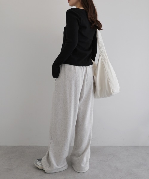 andme（アンドミー）の「セルフカットリブスナップボタン長袖カーディガントップス（カーディガン/ボレロ・レディース・キナリ/スミクロ/杢グレー/ダークブラウン/ブラック・M）」の8枚目の写真