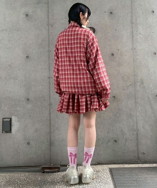 Candy Stripper（キャンディストリッパー）の「CHECK FRILL ジャケット（ノーカラージャケット・レディース・ベージュ/レッド/ブラック・FREE）」の20枚目の写真