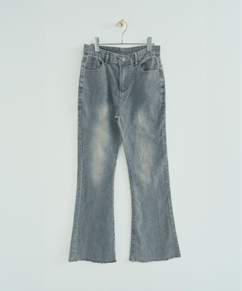 【美品】ch!iii チー×ファーストハンド・コラボ・フレアデニムパンツ・38 eLur ジーンズ デニム デニムパンツ 「eLur」フリンジフレア