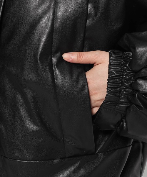 LOWRYS FARM（ローリーズファーム）の「レザーモンスターショートコート 580468（ブルゾン・レディース・ブラック・FREE）」の13枚目の写真