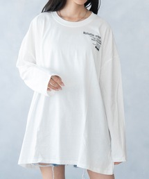 バックプリントビックシルエットロングTシャツ　カットソー