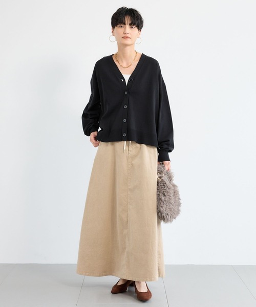 BARNYARDSTORM（バンヤードストーム）の「BARNYARDSTORM / コットンリネンカーデ / ハンドウォッシャブル（カーディガン/ボレロ・レディース・モカ/ブラック・FREE）」の7枚目の写真