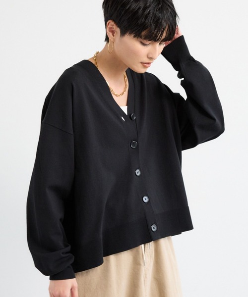 BARNYARDSTORM（バンヤードストーム）の「BARNYARDSTORM / コットンリネンカーデ / ハンドウォッシャブル（カーディガン/ボレロ・レディース・モカ/ブラック・FREE）」の13枚目の写真