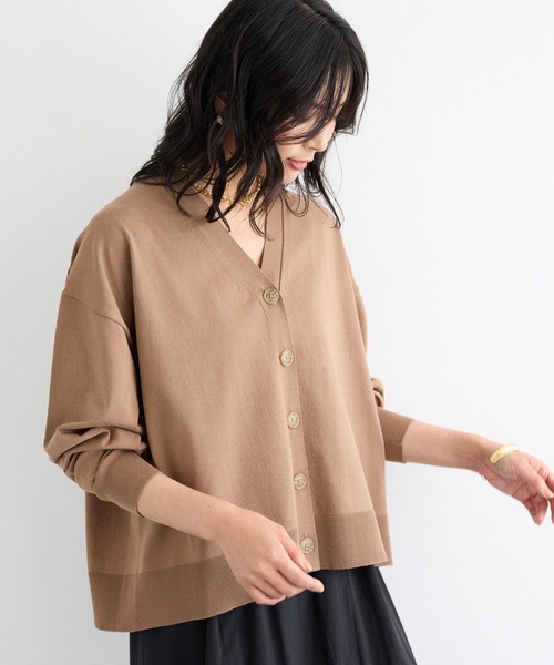 BARNYARDSTORM（バンヤードストーム）の「BARNYARDSTORM / コットンリネンカーデ / ハンドウォッシャブル（カーディガン/ボレロ・レディース・モカ/ブラック・FREE）」の17枚目の写真