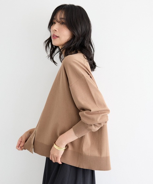 BARNYARDSTORM（バンヤードストーム）の「BARNYARDSTORM / コットンリネンカーデ / ハンドウォッシャブル（カーディガン/ボレロ・レディース・モカ/ブラック・FREE）」の19枚目の写真