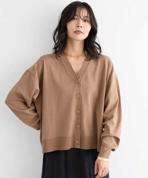 BARNYARDSTORM（バンヤードストーム）の「BARNYARDSTORM / コットンリネンカーデ / ハンドウォッシャブル（カーディガン/ボレロ・レディース・モカ/ブラック・FREE）」の20枚目の写真