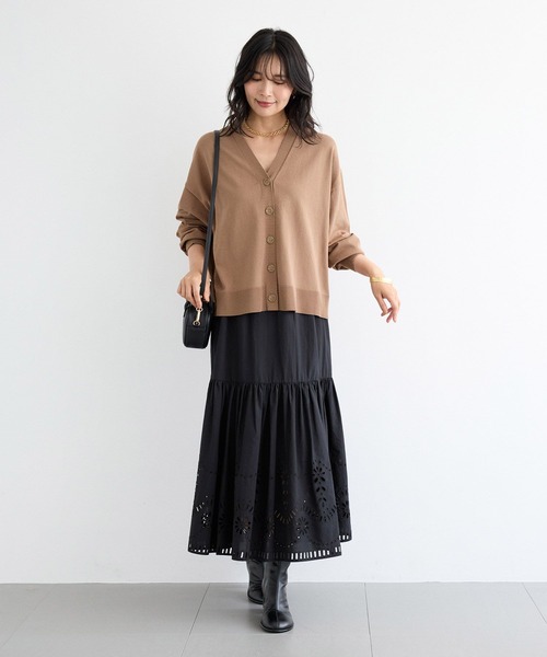 BARNYARDSTORM（バンヤードストーム）の「BARNYARDSTORM / コットンリネンカーデ / ハンドウォッシャブル（カーディガン/ボレロ・レディース・モカ/ブラック・FREE）」の21枚目の写真