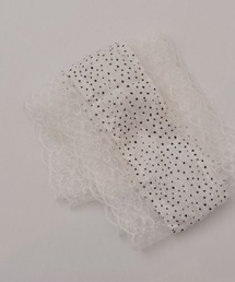 VIBGYOR Women | 【resonance】ドット柄 レース シースルー ストール/スカーフリボン【マルチウェイ】(ストール/ショール)