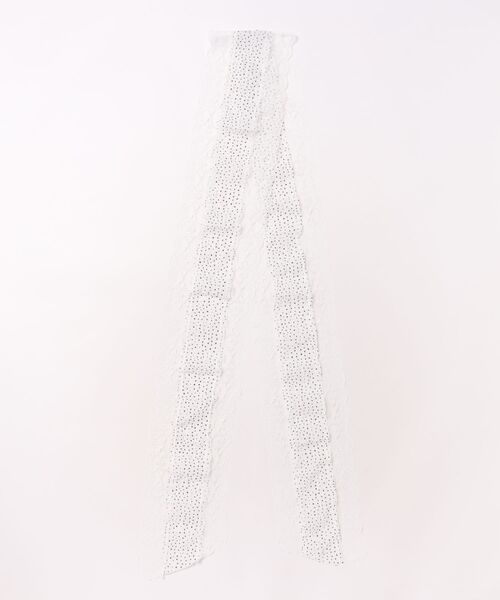 VIBGYOR Women（ヴィブジョー　ウィメン）の「【resonance】ドット柄 レース シースルー ストール/スカーフリボン【マルチウェイ】（ストール/ショール・レディース・ブラック/オフホワイト/ベージュ・FREE）」の11枚目の写真