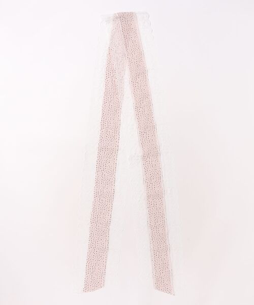 VIBGYOR Women（ヴィブジョー　ウィメン）の「【resonance】ドット柄 レース シースルー ストール/スカーフリボン【マルチウェイ】（ストール/ショール・レディース・ブラック/オフホワイト/ベージュ・FREE）」の5枚目の写真