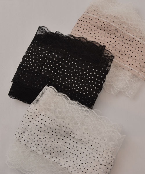 VIBGYOR Women（ヴィブジョー　ウィメン）の「【resonance】ドット柄 レース シースルー ストール/スカーフリボン【マルチウェイ】（ストール/ショール・レディース・ブラック/オフホワイト/ベージュ・FREE）」の4枚目の写真