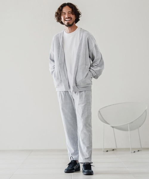 CALL&RESPONSE（コールアンドレスポンス）の「mcg3671-タックカーデ-ビンテージベロア カーディガン（カーディガン/ボレロ・メンズ・グレー/ブラック・2/4）」の7枚目の写真