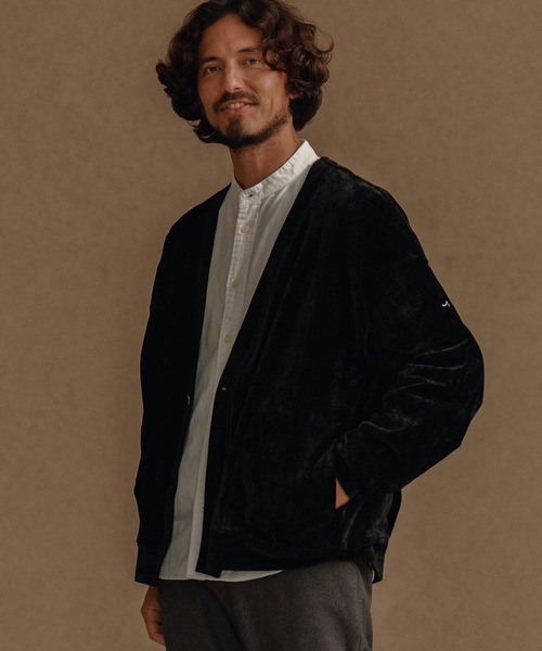 CALL&RESPONSE（コールアンドレスポンス）の「mcg3671-タックカーデ-ビンテージベロア カーディガン（カーディガン/ボレロ・メンズ・グレー/ブラック・2/4）」の9枚目の写真