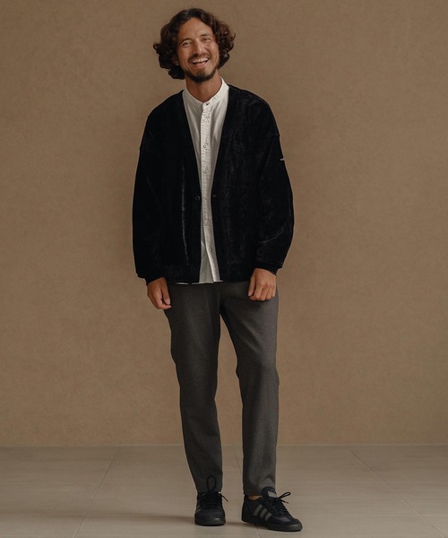 CALL&RESPONSE（コールアンドレスポンス）の「mcg3671-タックカーデ-ビンテージベロア カーディガン（カーディガン/ボレロ・メンズ・グレー/ブラック・2/4）」の13枚目の写真