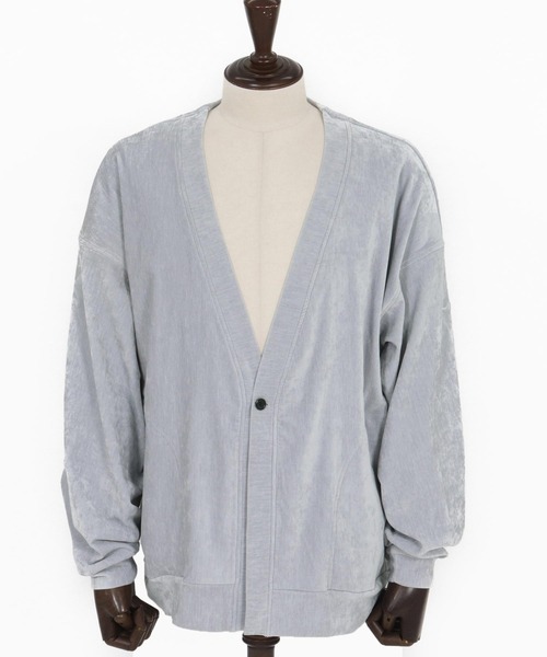 CALL&RESPONSE（コールアンドレスポンス）の「mcg3671-タックカーデ-ビンテージベロア カーディガン（カーディガン/ボレロ・メンズ・グレー/ブラック・2/4）」の15枚目の写真