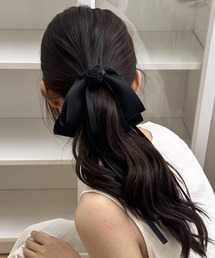 IRADOWL（アイラドール）の「ローズ×リボンレディライクバレッタ（バレッタ/ヘアクリップ・レディース）」